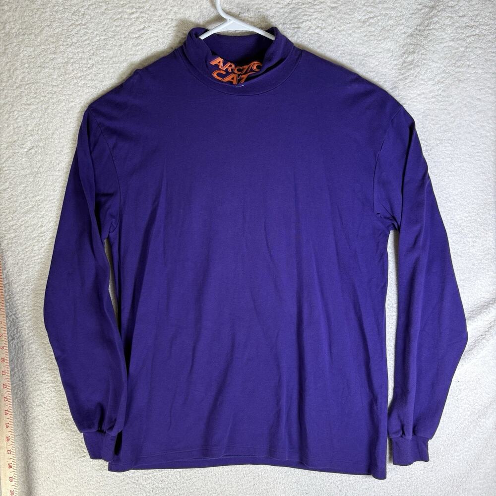 Vintage Arctic Cat Turtleneck Mens XL Purple Pullover USA Made Arcticwear